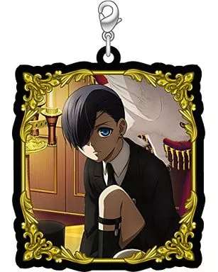 キーホルダー・マスコット(キャラクター)　シエル・ファントムハイヴ(四角型)「黒執事 Book of Murder トレーディングファスナーマスコット」