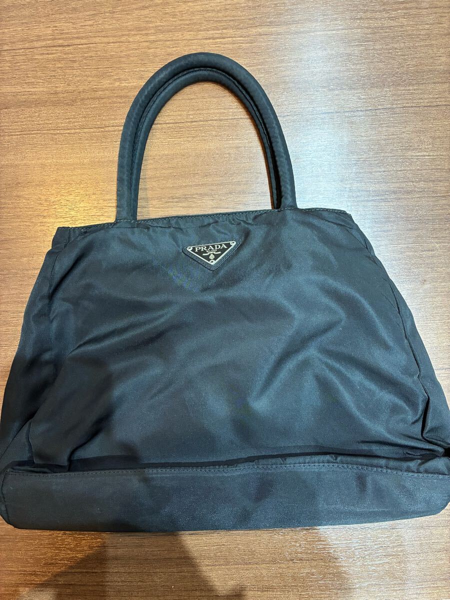 PRADA プラダ ナイロン トートバッグ ブラック ハンドバッグ 三角ロゴ 黒 テスート 鞄
