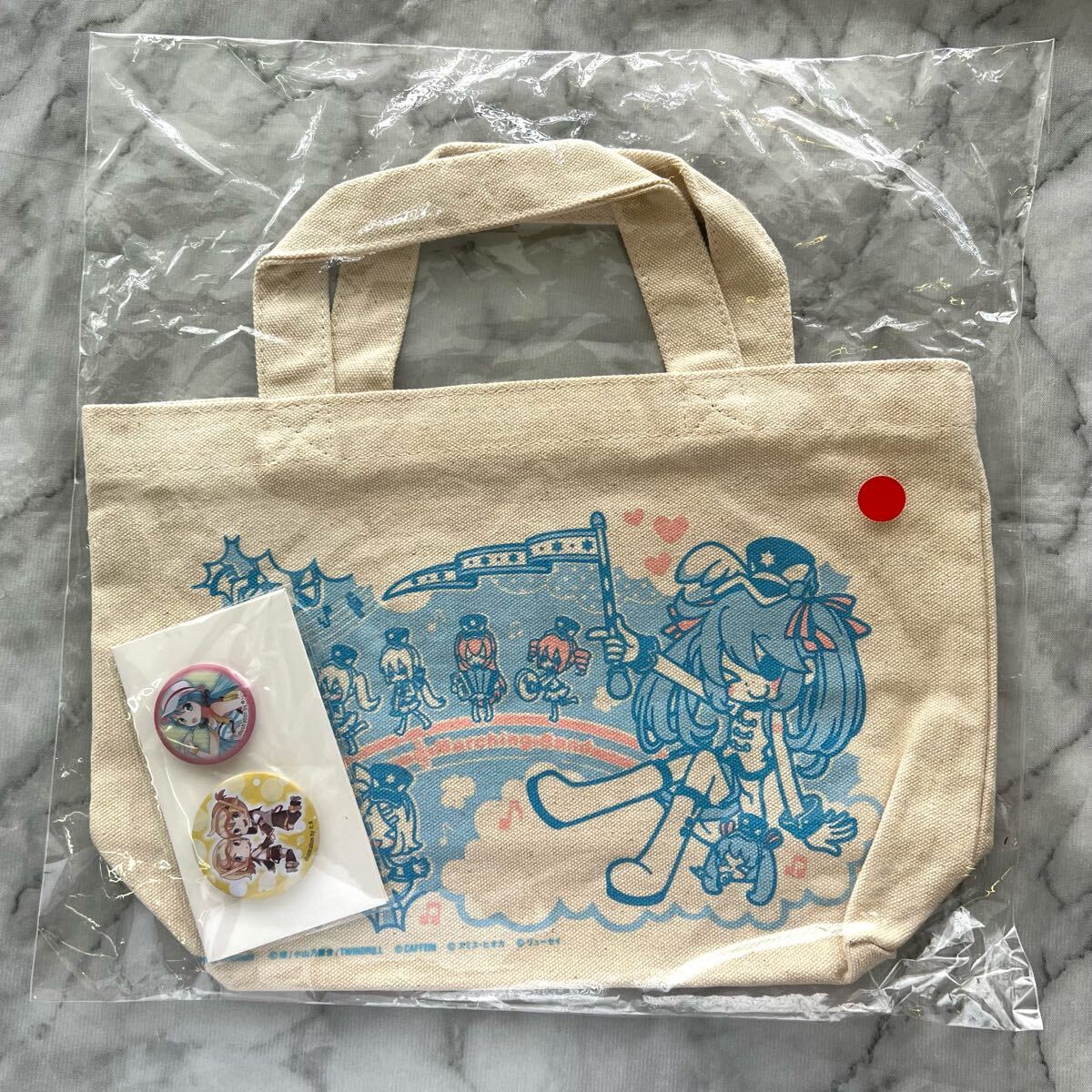 ハッピーくじ くじ 初音ミク 2013 Summer Ver. G賞 トートバッグ 缶バッジ セット