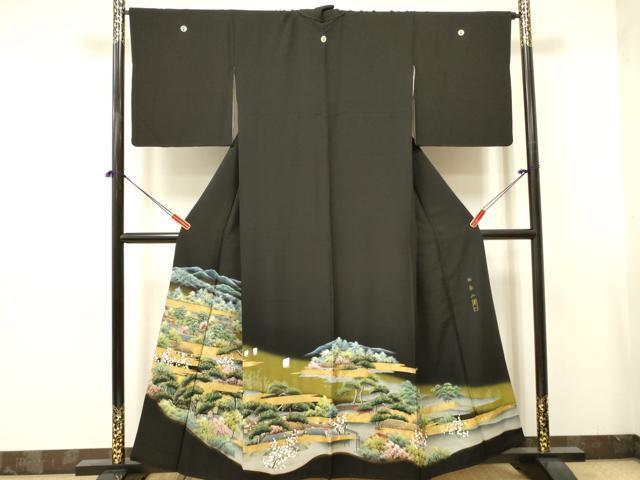 平和屋着物■豪華黒留袖　比叡山　暈し染め　金彩　正絹　逸品　DABA6817op
