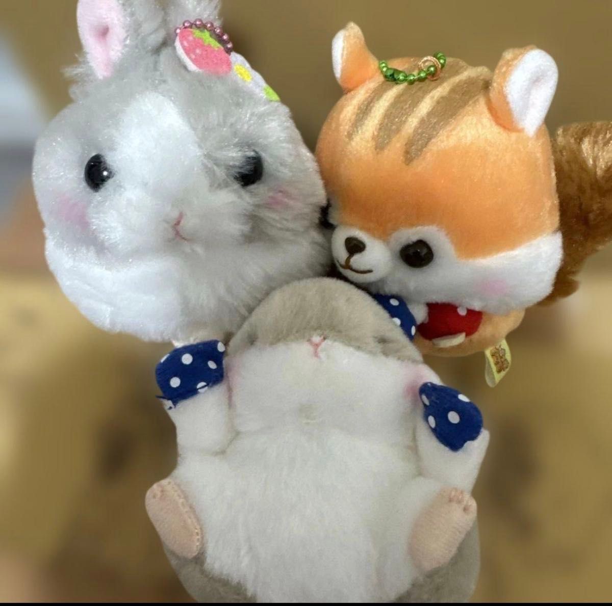 うさぎ　リス　ハムスター　ぬいぐるみ　三個 ぬいぐるみ ハムスター うさぎ二手;物流保障;没有明显的损伤或污渍
