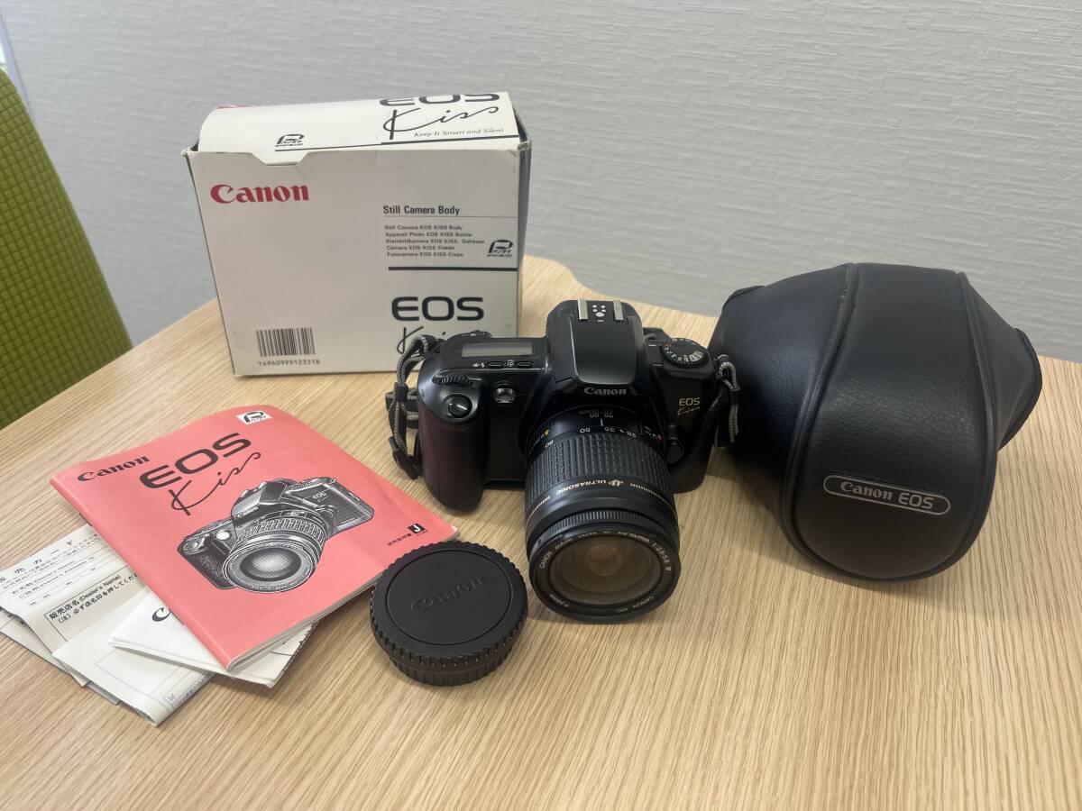 △640 Canon キャノン ZOOM EOS 28-80㎜ 1:3.5-5.6カメラ フィルム ボディ 一眼レフ ケース付 現状品