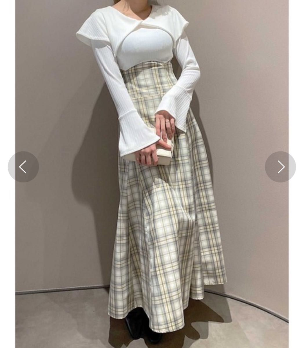dazzlin ビッグカラーチェックコルセットワンピース　Sサイズ二手;物流保障;没有明显的损伤或污渍