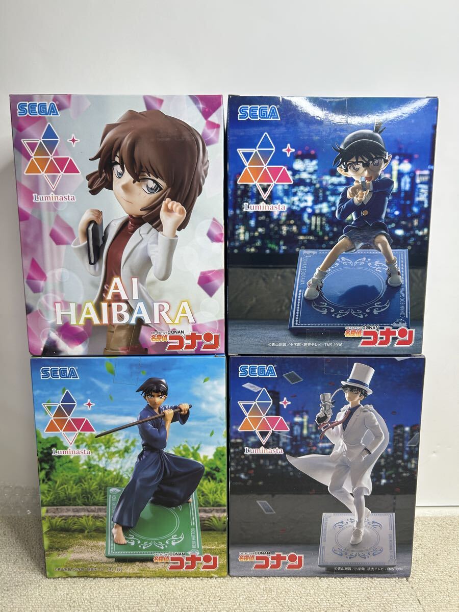未開封 名探偵コナン Luminasta 江戸川コナン 灰原哀 怪盗キッド 服部平次 4体セット フィギュア /50617.送80サイズ