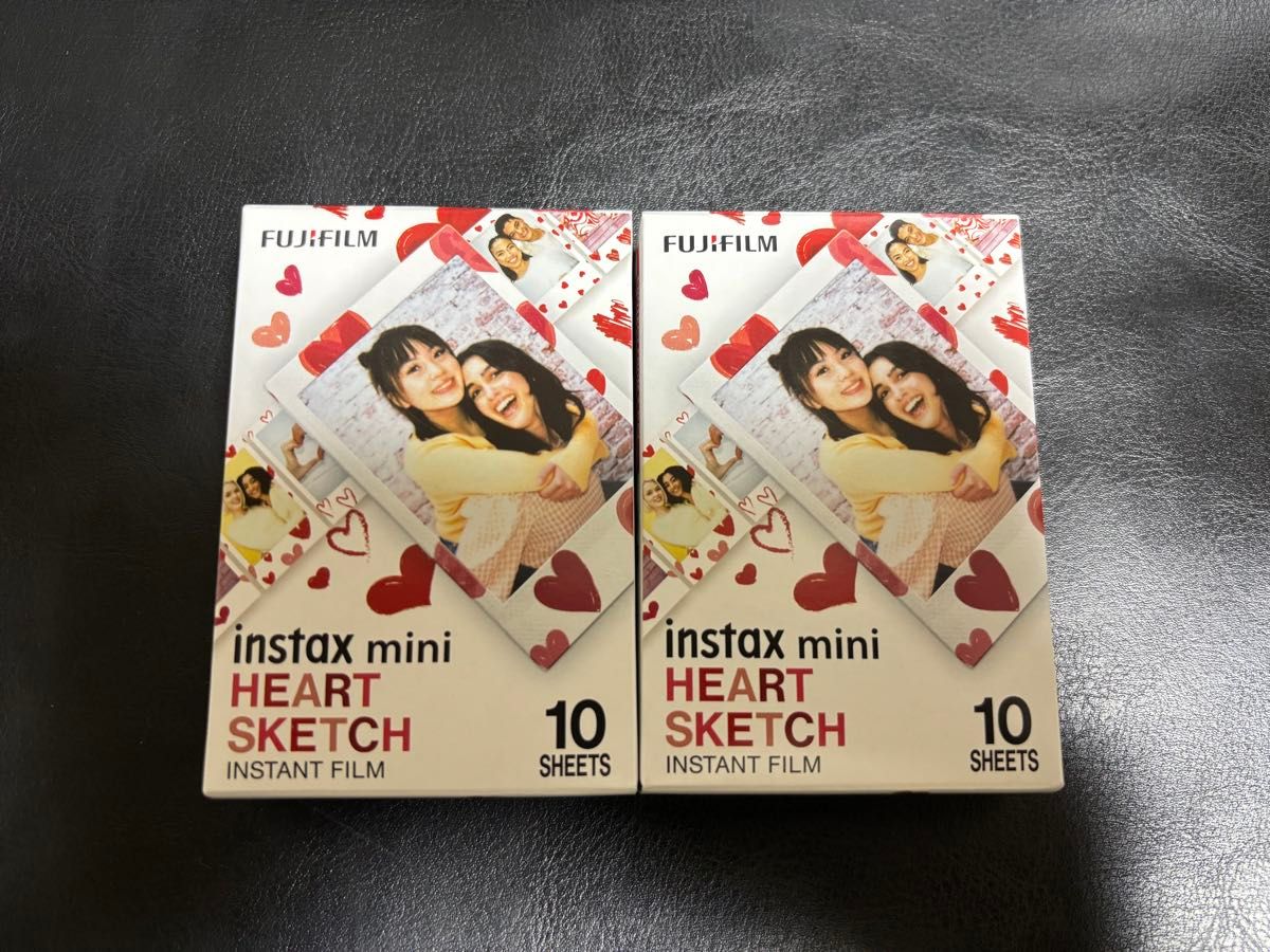 未使用 instax mini チェキフィルム ハートスケッチ 20枚（10枚入x2箱）富士フィルム2028/1 箱開封済み二手;物流保障;未使用;航空禁运