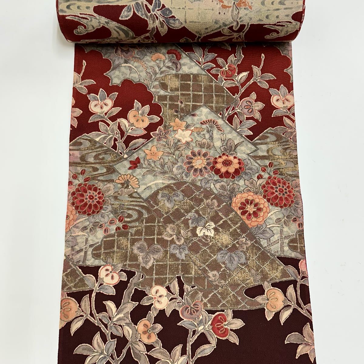 ◆反司◆sa6907 正絹 反物 小紋 呉服屋 未仕立て 新品 生地 反物 ハンドメイド sk 検索：紋意匠 地紋 