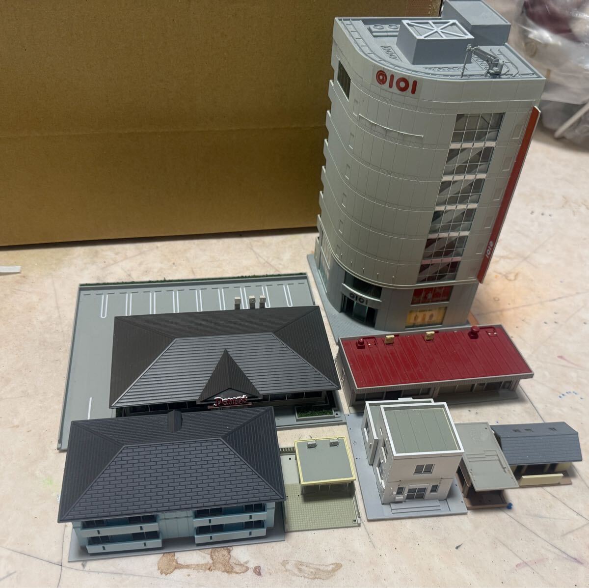 Nゲージ ストラクチャー KATO まとめ売り ビル ファミレス ジオタウン ユニトラム Nゲージストラクチャー