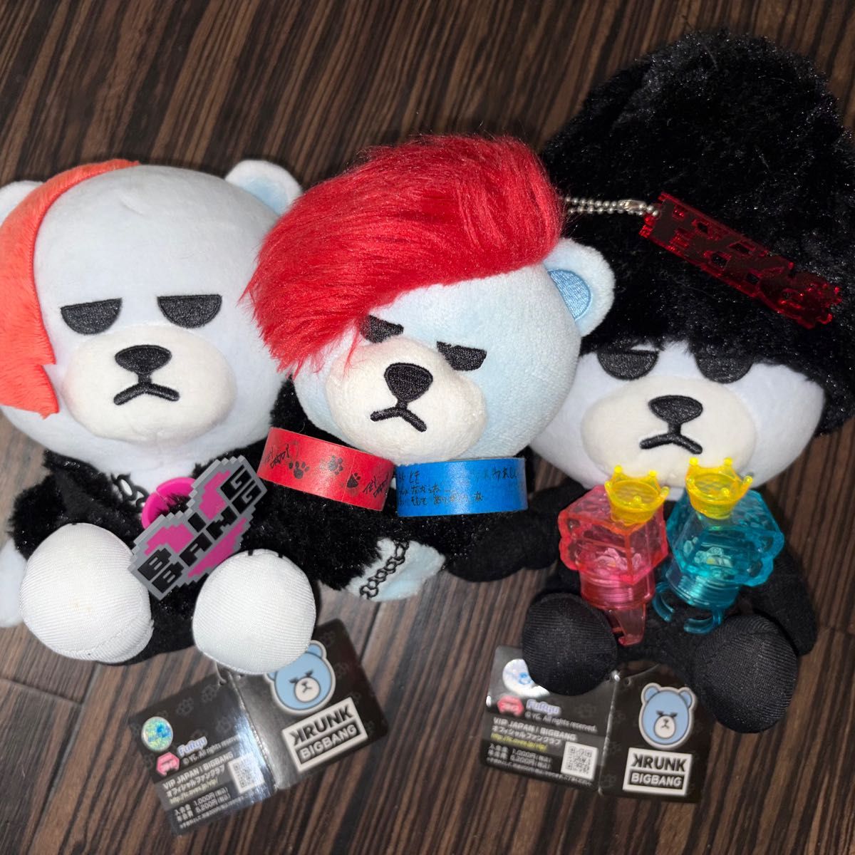 KRUNK×BIGBANG ぬいぐるみマスコット 3体セット二手;物流保障;没有明显的损伤或污渍