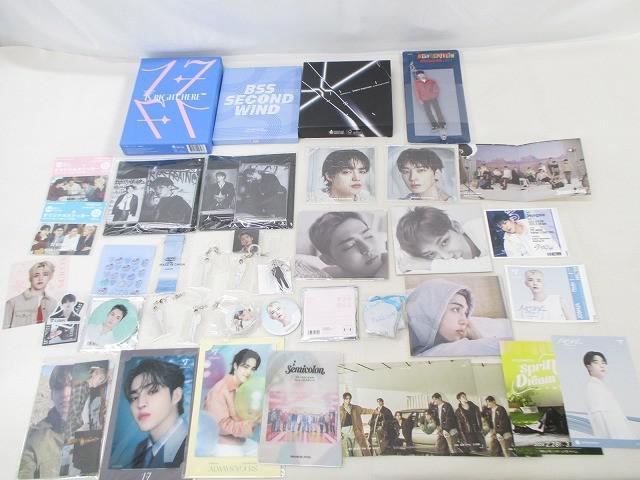 韓流 SEVENTEEN エスクプス ウォヌ 他 CD HAPPY BURST DAY トレカ含む 缶バッジ 等 グッズセット 中古品