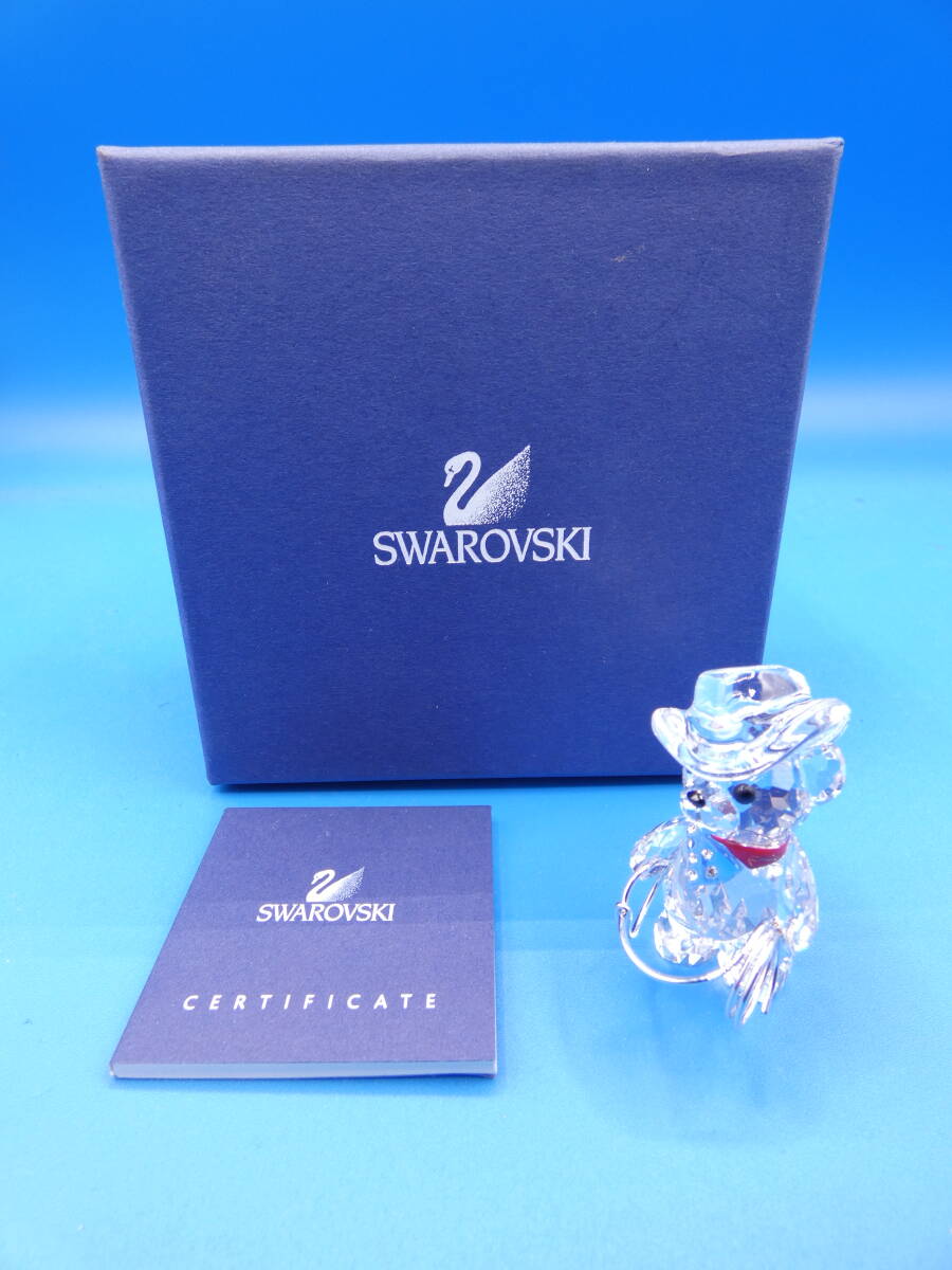 【Y6/エムウ】SWAROVSKI スワロフスキー クリスタル 置物 クリスベア カウボーイ 883413