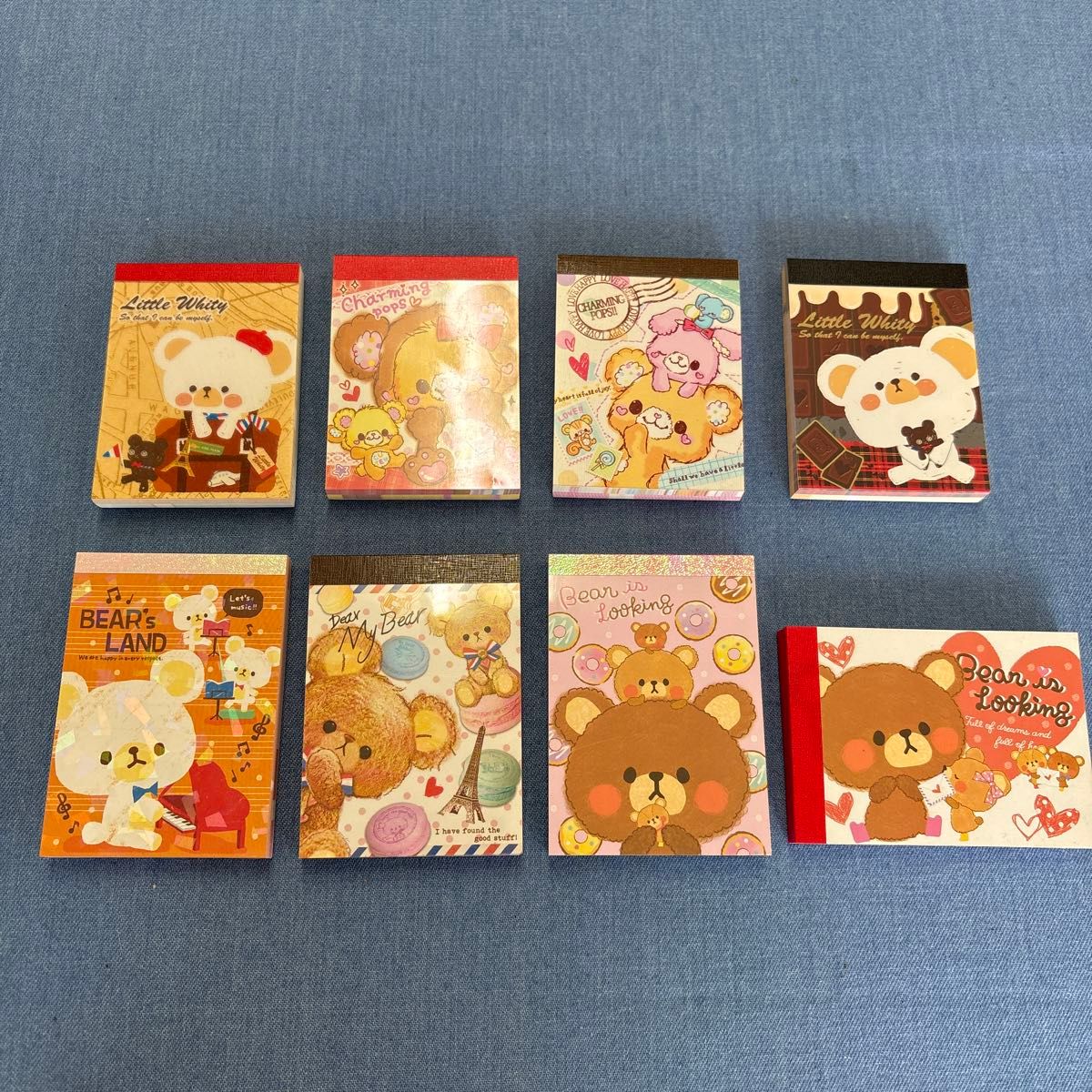 未使用 ミニメモ帳 くまさん8冊 平成レトロ 二手;物流保障;未使用