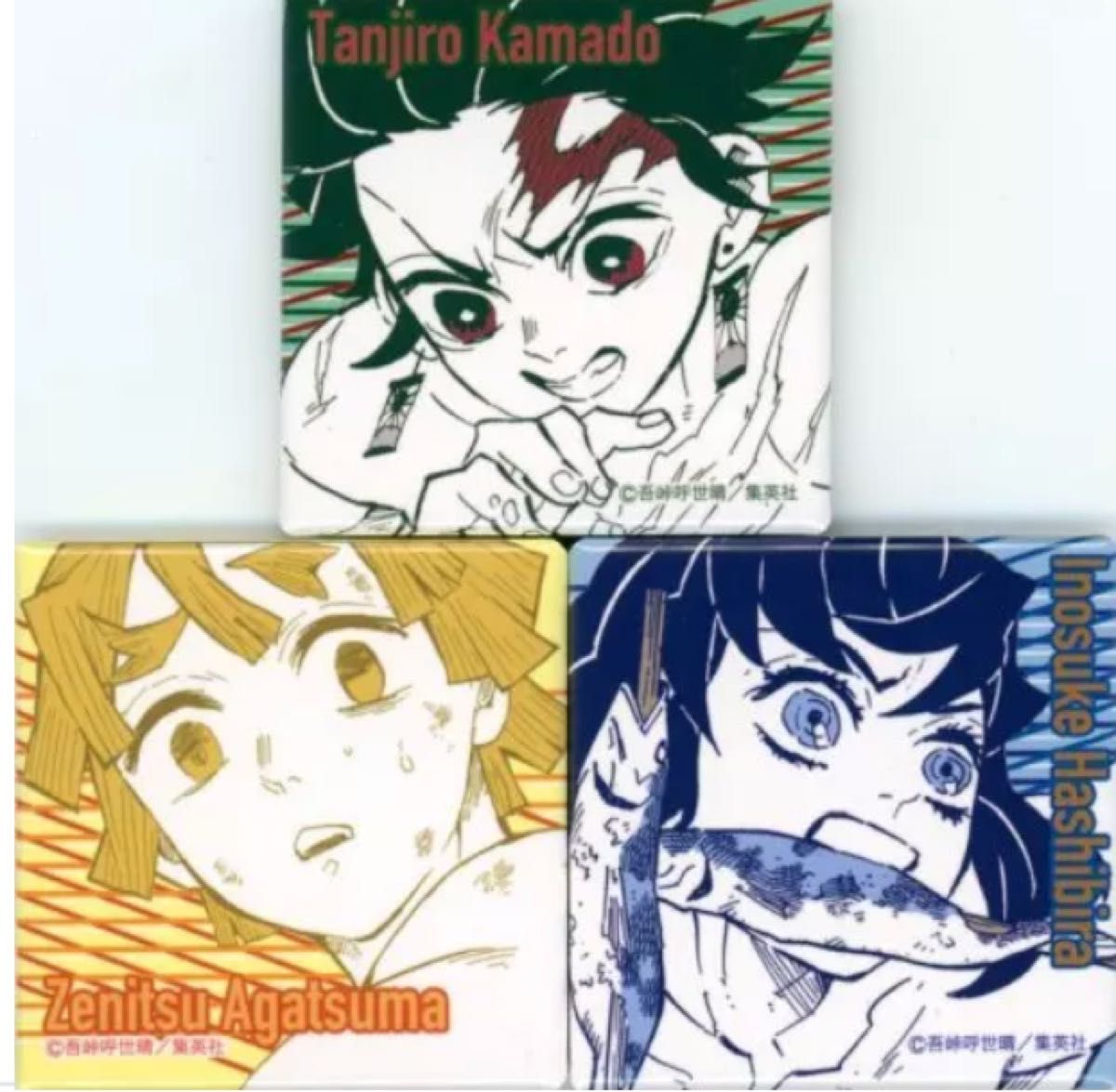 レア 鬼滅の刃 ジャンプショップ 原作バラエティバッグ 2021 スクエア缶バッジ 竈門炭治郎 我妻善逸 嘴平伊之助二手;物流保障;接近未使用