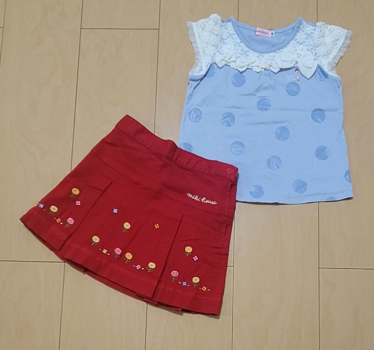 最終価格！ミキハウス　Tシャツ　スカート　二手;物流保障;没有明显的损伤或污渍