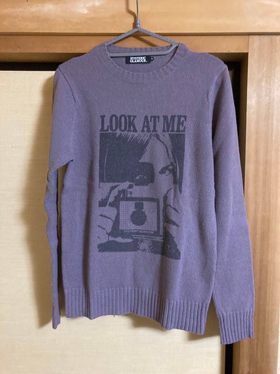 HYSTERIC GLAMOUR セーター ガールプリント Mサイズ二手;物流保障;有些许损伤或污渍