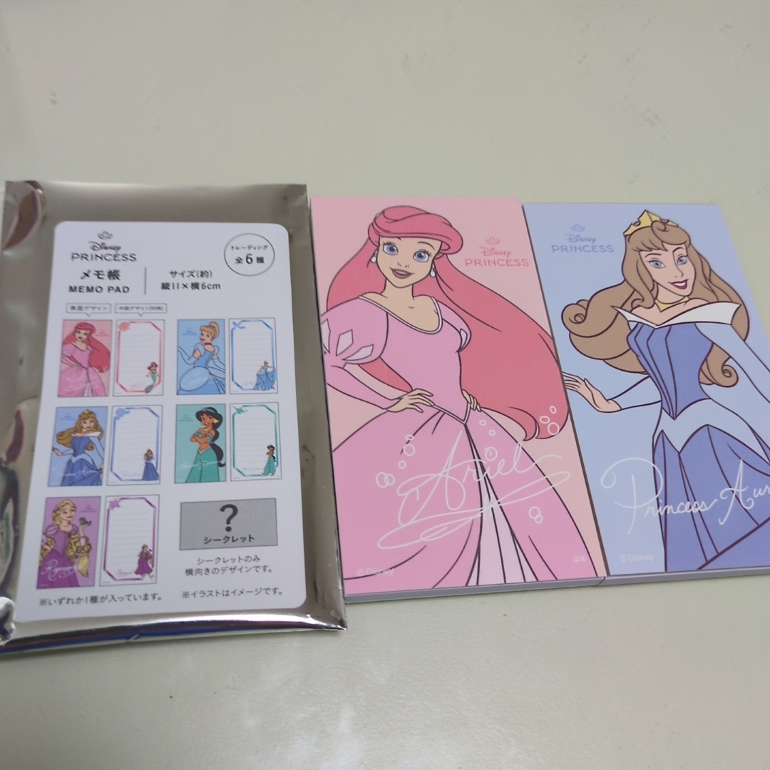 CanDo購入　ディズニープリンセス　ランダムメモ帳　アリエル　オーロラ