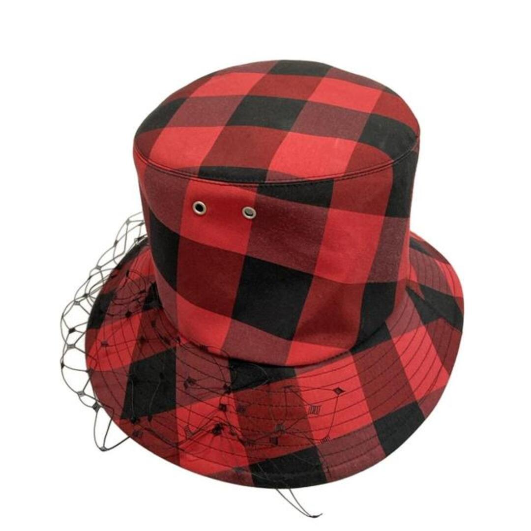 DIOR/ChristianDior(ディオール/クリスチャンディオール) ハット 58 TEDDY-Dボブハット 95TDD923G142 レッド×黒 トロッター/チェック柄 コットン