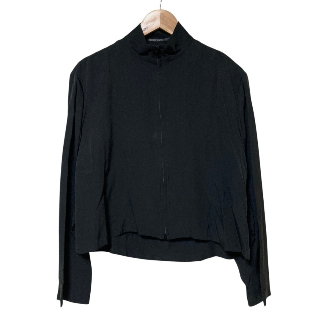 良品 YOHJIYAMAMOTO+NOIR ヨウジヤマモトプリュスノアール シルク サイドスリット ジャケット 3 ブラック レディース 古着 中古 USED