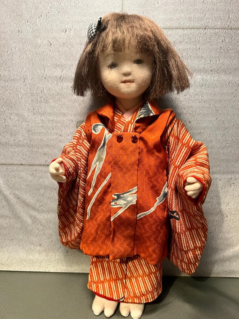 ハンドメイド 創作人形 和装 着物 女の子 / 全高約35cm接近未使用