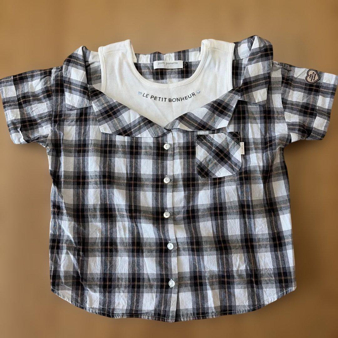 pom ponette juniorチェック柄シャツ 150 M