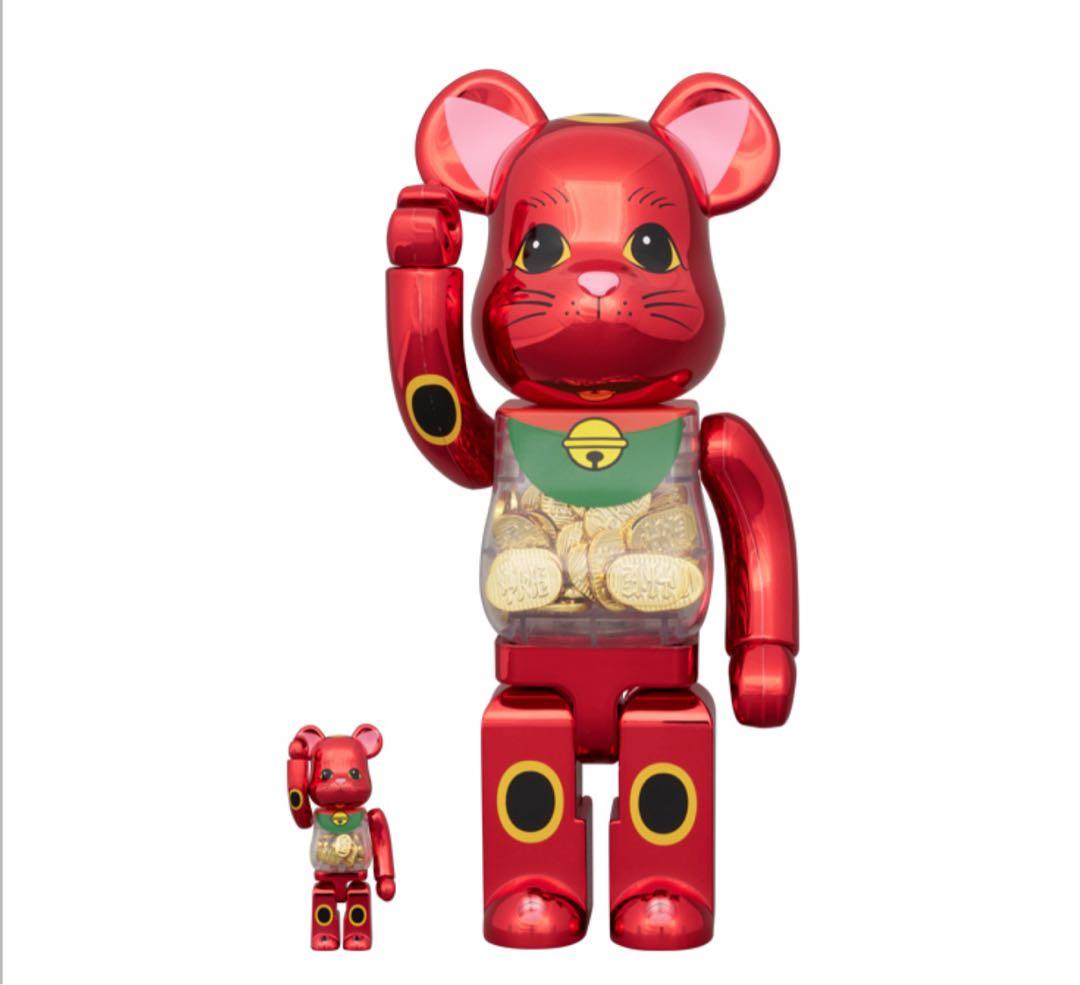 BE@RBRICK 招き猫 小判 千万両 梅金メッキ 100％ & 400％