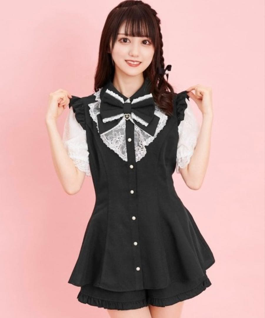 Secret Honey シーハニ 半袖レースラッフルセットアップ 量産型 地雷