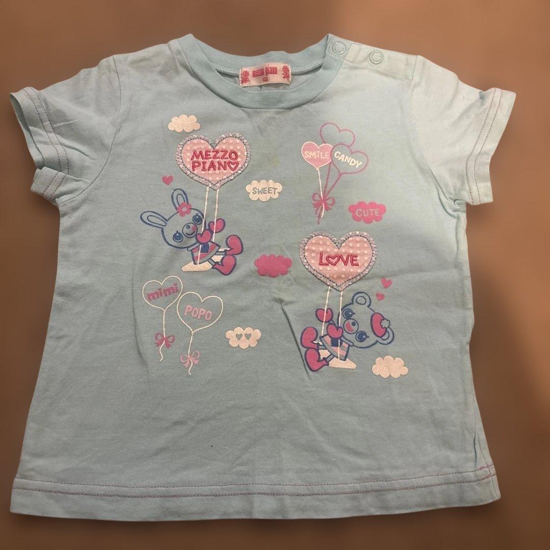 年代物‼️中古‼️メゾピアノのTシャツ‼️100サイズ（黄色染みあり）mezzo piano;有损伤或污渍