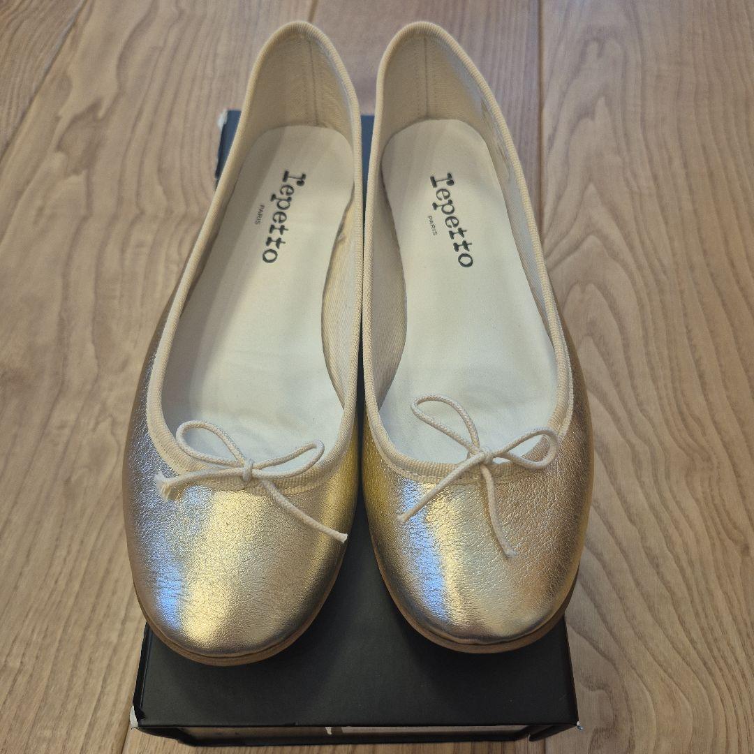 Repetto　フラットパンプス　ゴールド