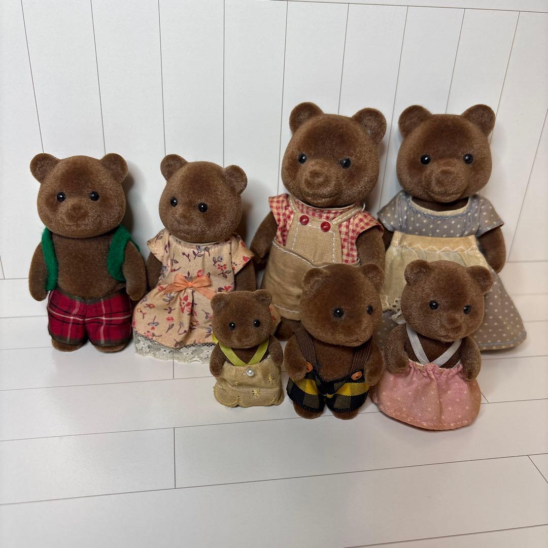 初期 シルバニアファミリー ブラウンクマ ファミリー お父さん 子供 赤ちゃん