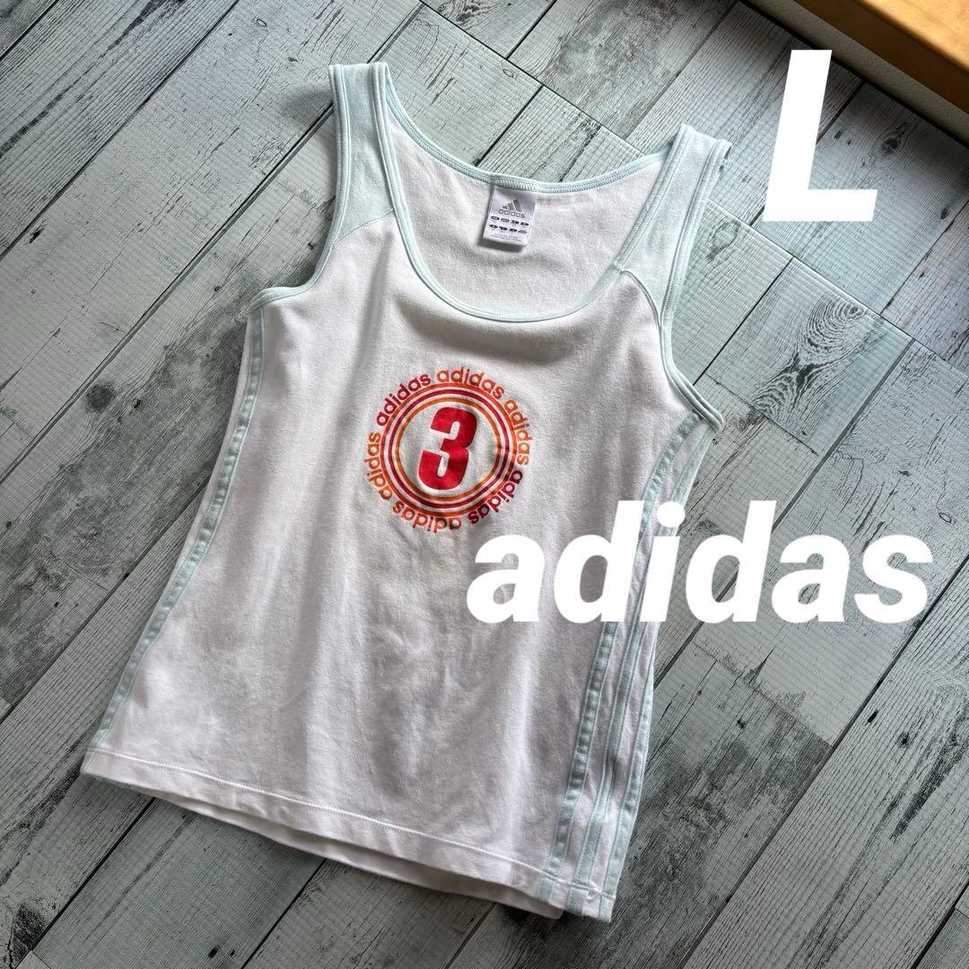 adidas アディダス　ロゴタンクトップ Ladidas;没有明显的损伤或污渍
