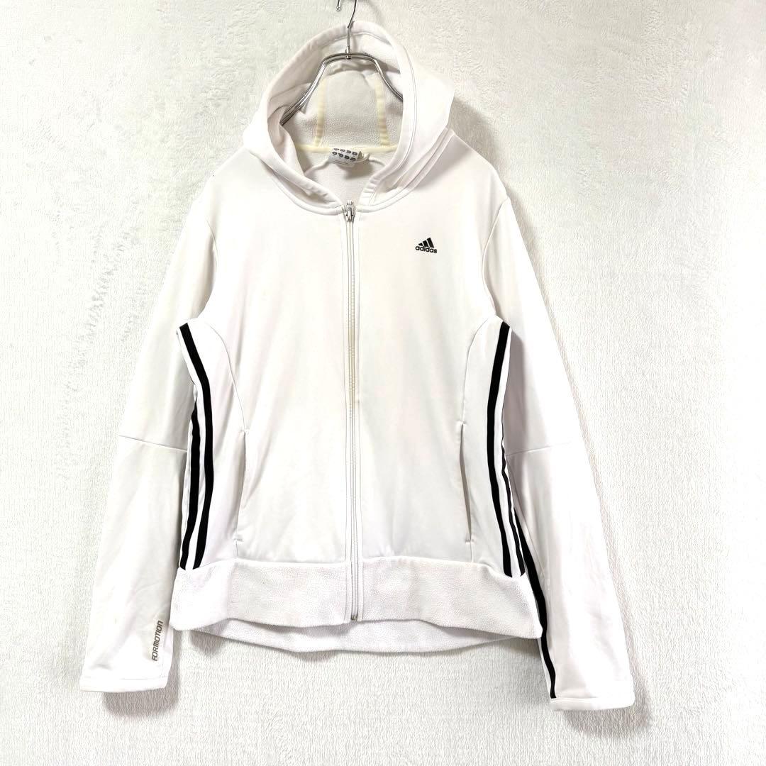 【adidas】CLIMAWARM ジップパーカー フリース裏地 ホワイト M