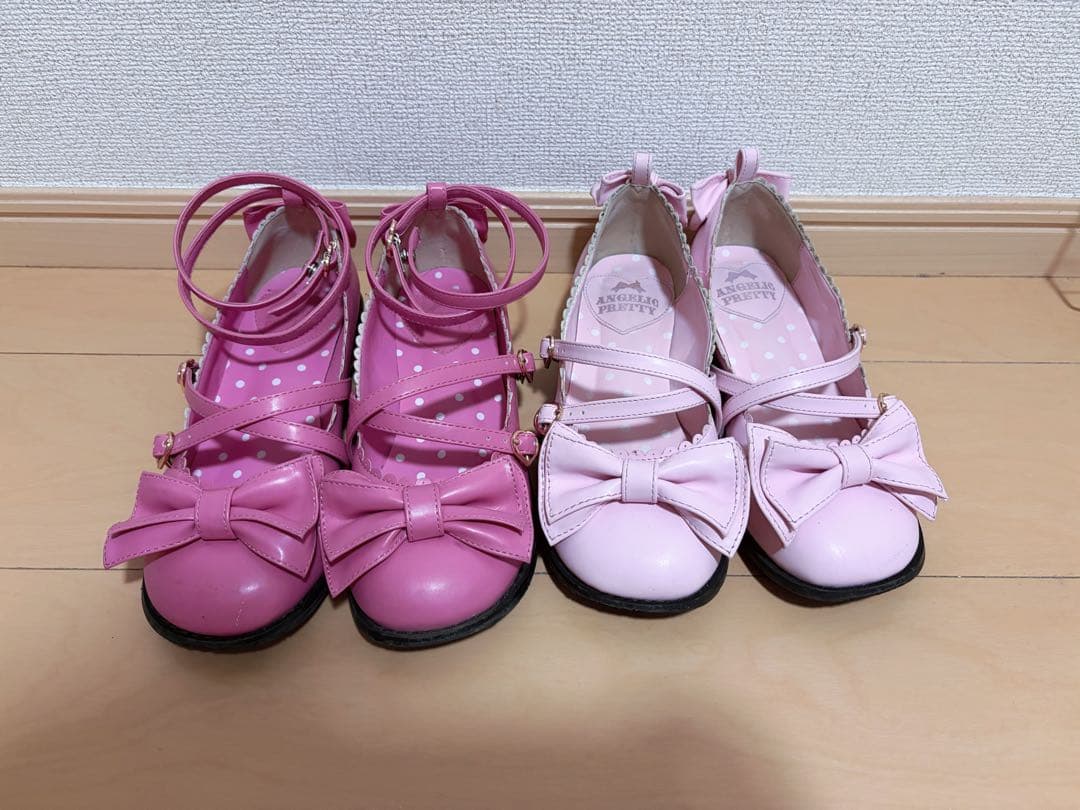 訳ありAngelic Pretty tea party shoes 2足まとめ売Angelic Pretty;有些许损伤或污渍