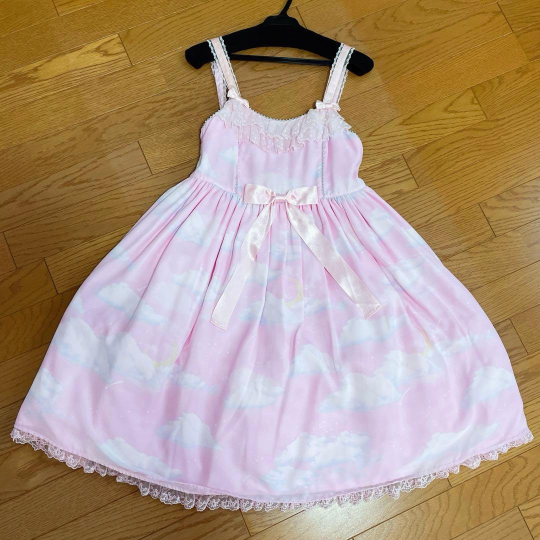 Angelic Pretty ミスティスカイ　ジャンスカ　ピンク　JSKAngelic Pretty;没有明显的损伤或污渍