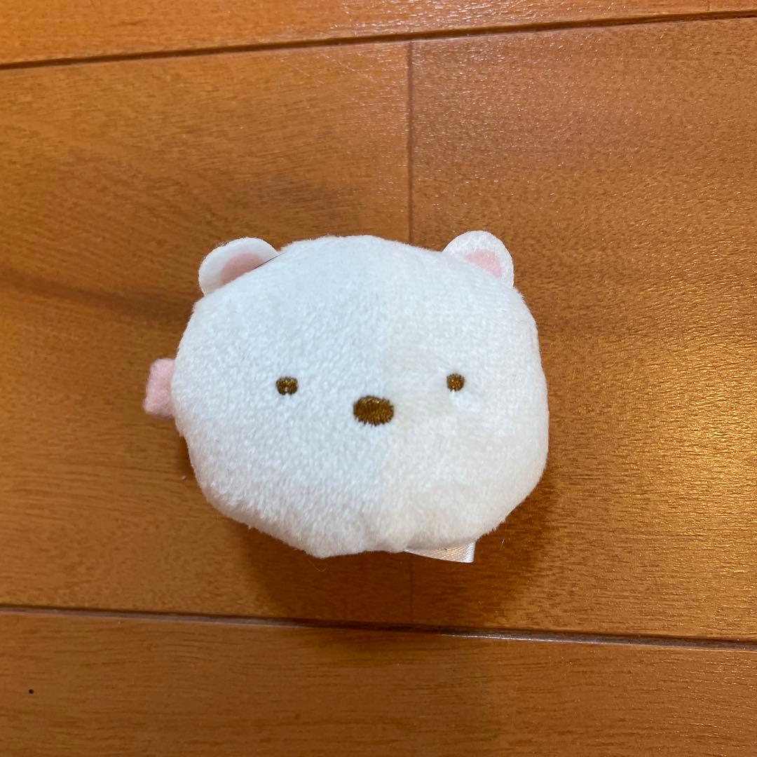 すみっコぐらし　しろくま　ヘアクリップ　フェイスぬいぐるみ