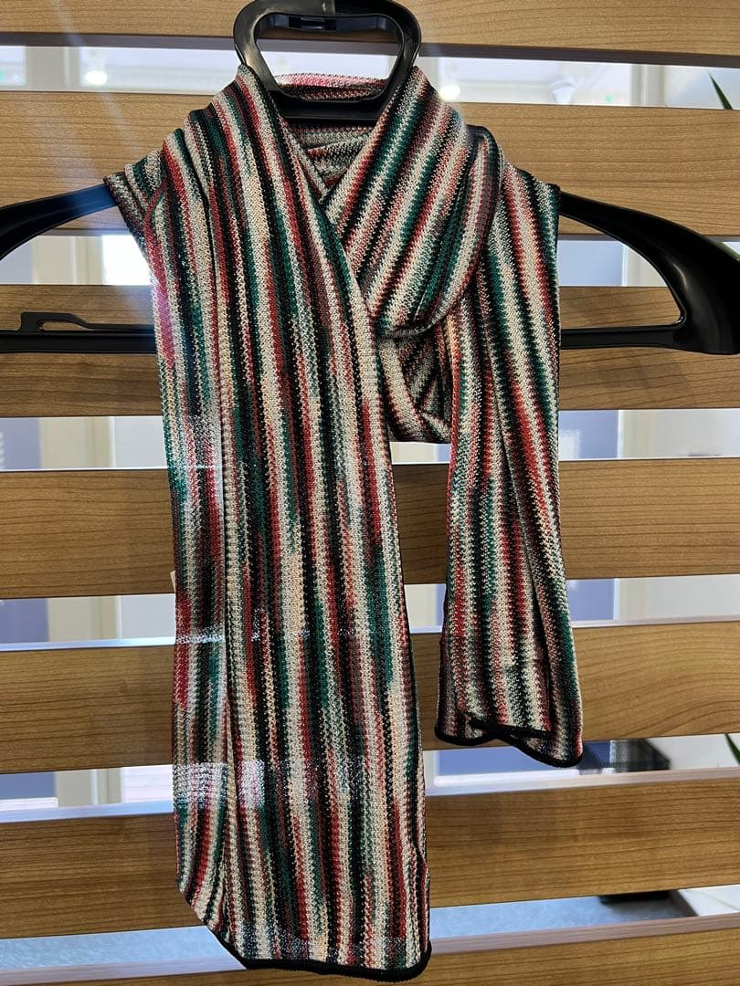 【美品】MISSONI ミッソーニ 春夏 ニットスカーフ ロングマフラーMISSONI;没有明显的损伤或污渍