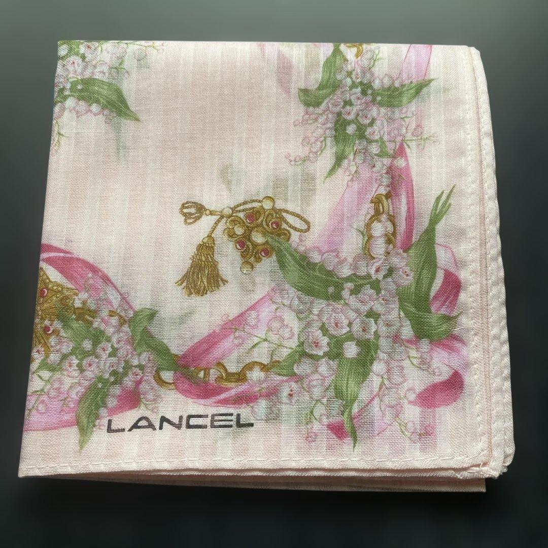 LANCEL 花柄　ハンカチ