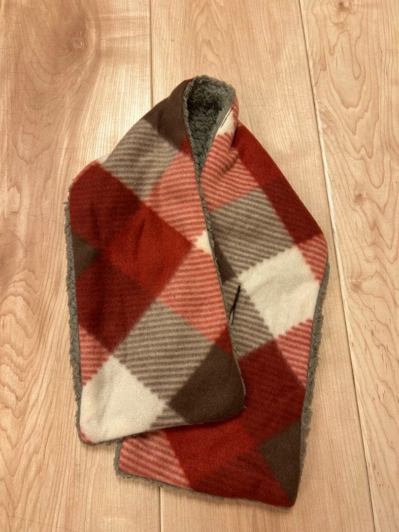 新品　リバーシブル　マフラー　チェック柄