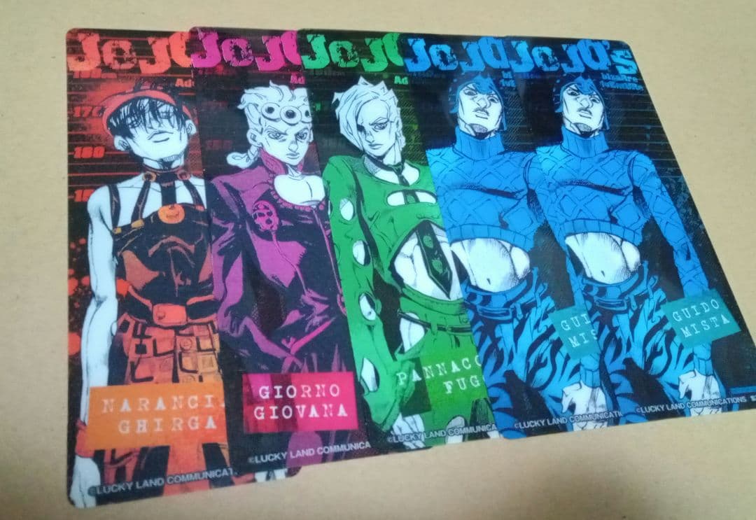 ジョジョの奇妙な冒険　黄金の風　クリアしおり　5枚セット