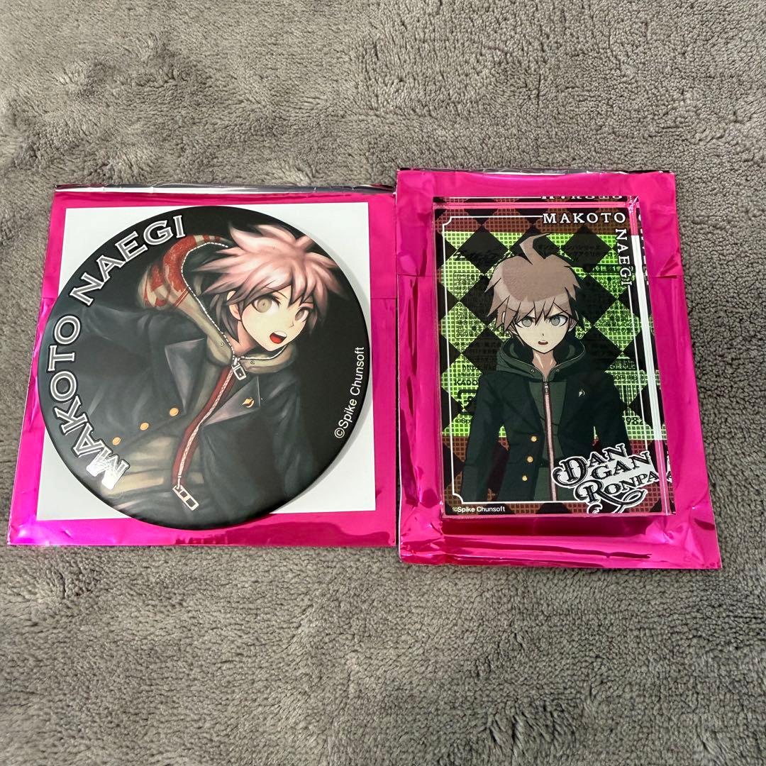 ダンガンロンパ展　アクリルブロック　缶バッジ　15周年　苗木誠