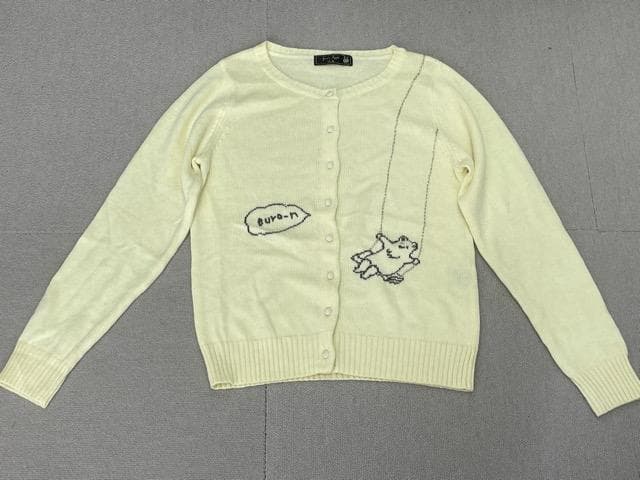 (K11208) franche lippee ロゴモチーフニットカーディガンfranchelippee black;没有明显的损伤或污渍