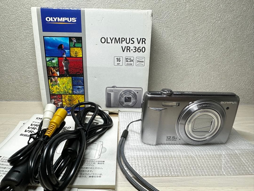 元箱付【完動品】OLYMPUS VR-360 コンパクトデジタルカメラ シルバーOLYMPUS;没有明显的损伤或污渍