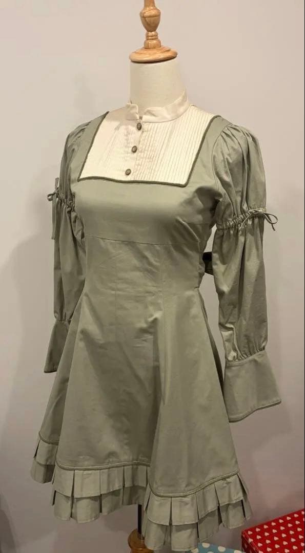 Victorian maiden アンティークセージ クラシカルヨークワンピース
