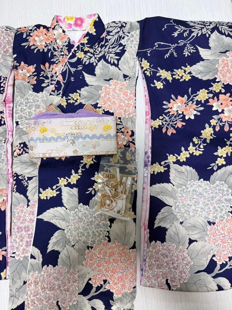 sd13サイズ　正絹着物　紫陽花