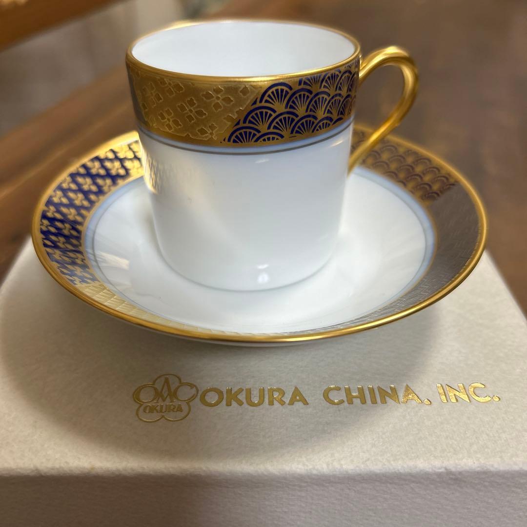希少　レア　大倉陶園　金彩　デミタスカップ＆ソーサー