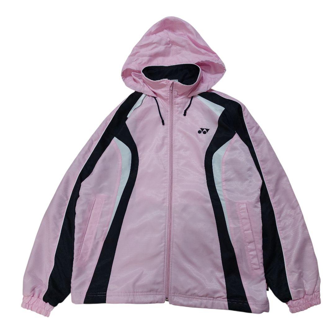 YONEX フード収納付き ウインドブレーカー ジャケット S ピンク/黒YONEX;没有明显的损伤或污渍