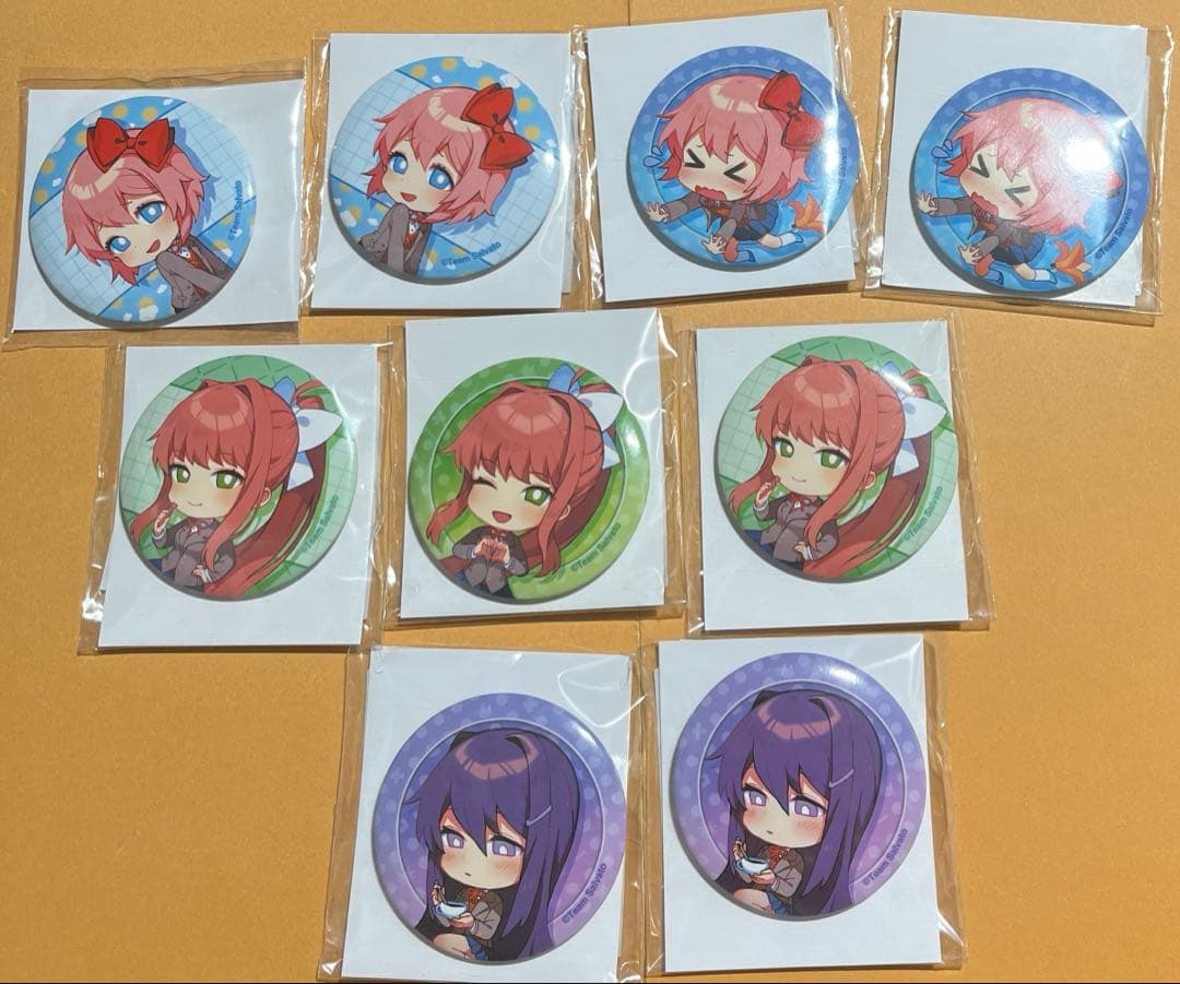 【ドキドキ文芸部!】くじメイト 缶バッジ サヨリ モニカ ユリ 9点セット