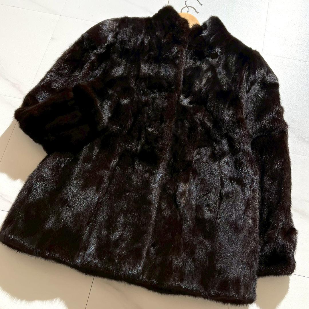 艶感◎ BLACK GLAMA Diana ミンク 毛皮コート リアルファーBLACKGLAMA;没有明显的损伤或污渍
